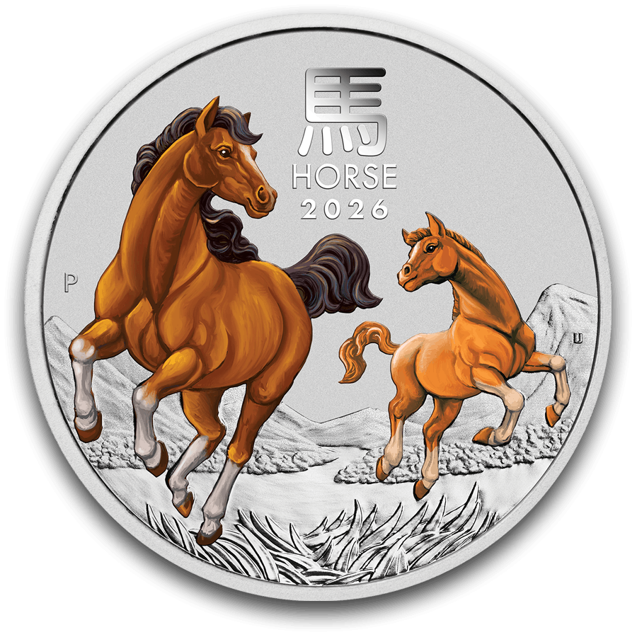 2 ounce Silver Coin - Colorized Australian Lunar Horse 2026 — photo 1