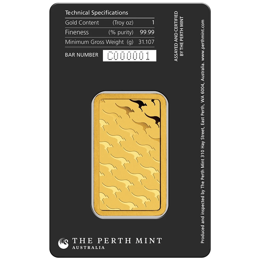 1 ounce Gold Bar - The Perth Mint thumbnail 2