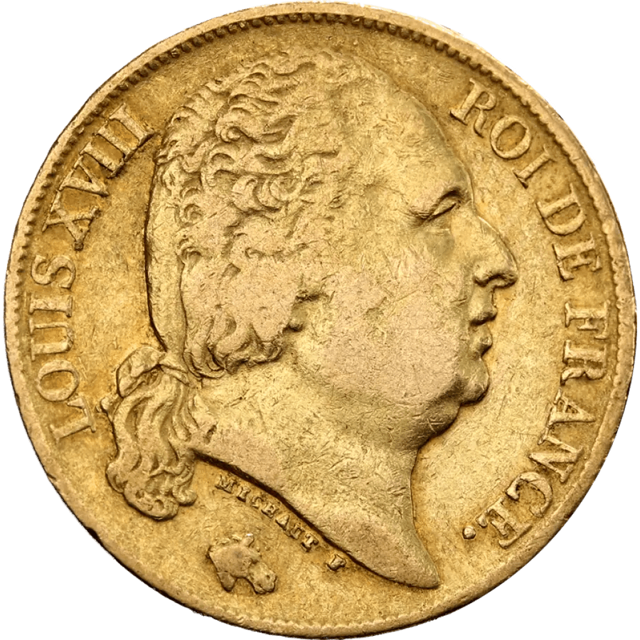20 French Francs Gold Coin - 1816-1824 Louis XVIII — photo 1