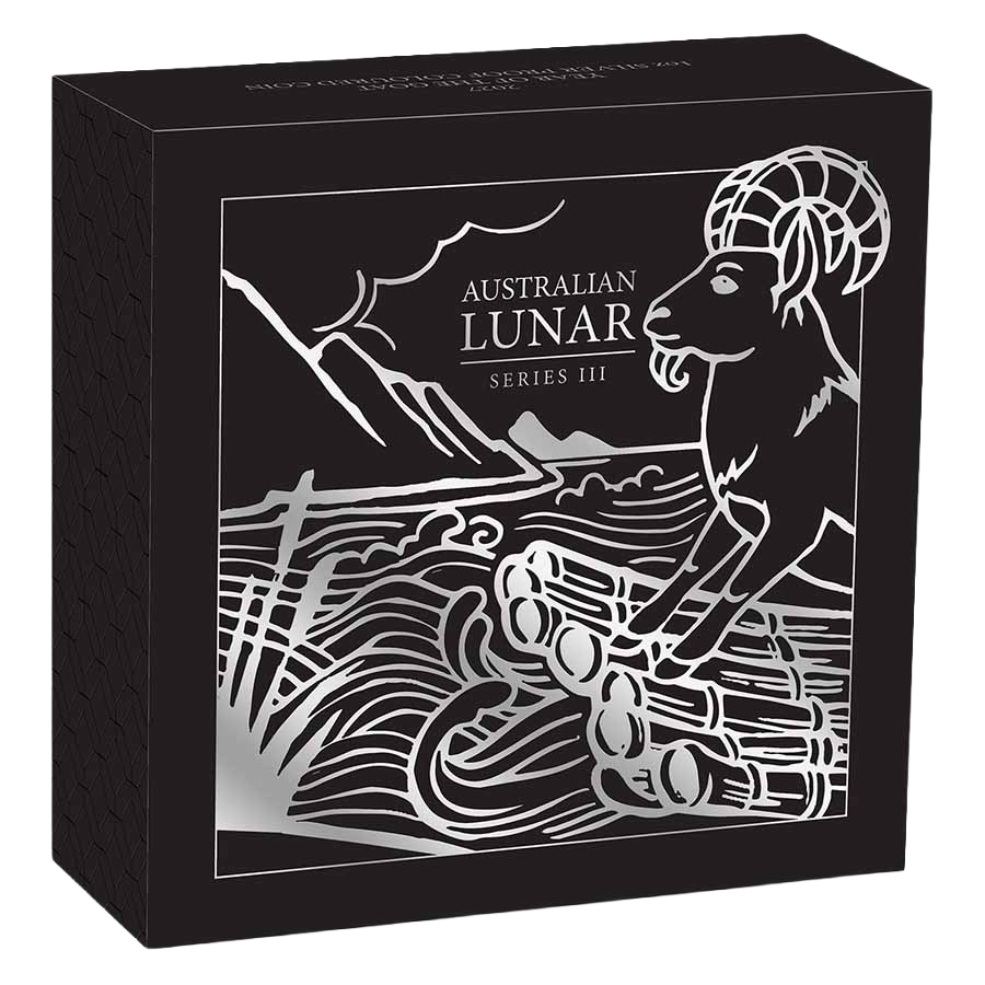 1 ounce Silver Coin - Colorized Australian Lunar Goat Proof 2027 thumbnail 5