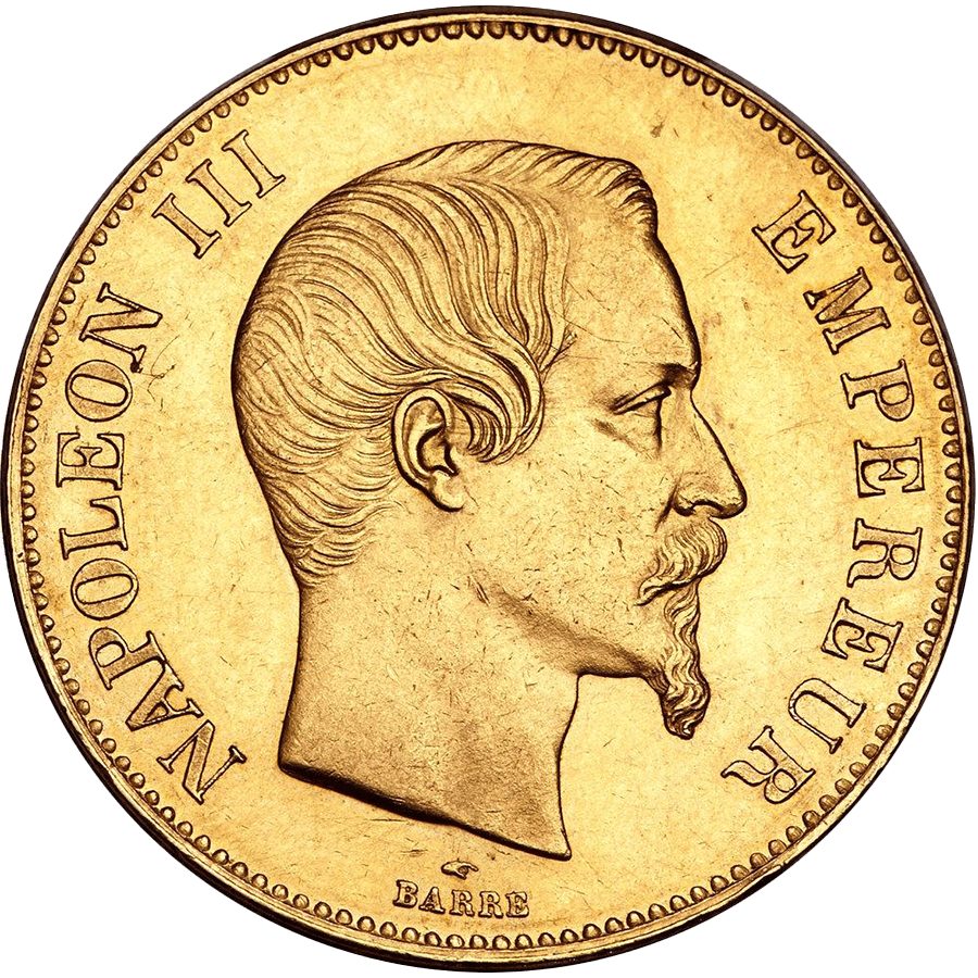100 French Francs Gold Coin - 1855-1859 Napoleon III — photo 1