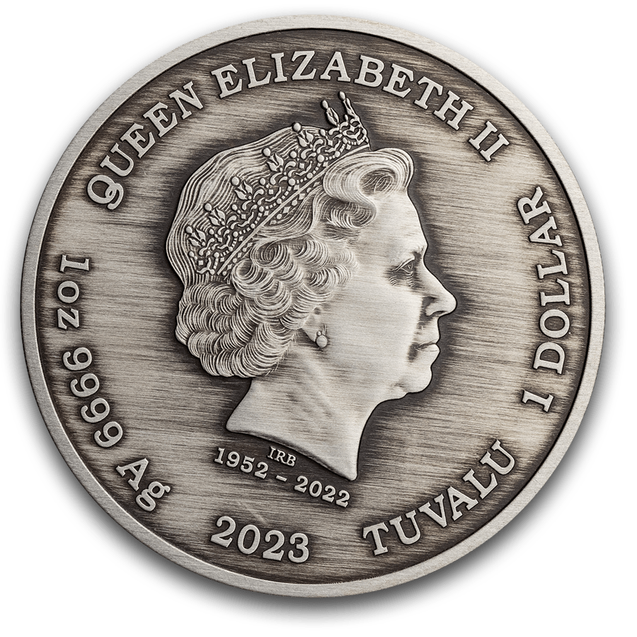 1 ounce Silver Coin - Black Flag The Fancy Antiqued 2023 thumbnail 2