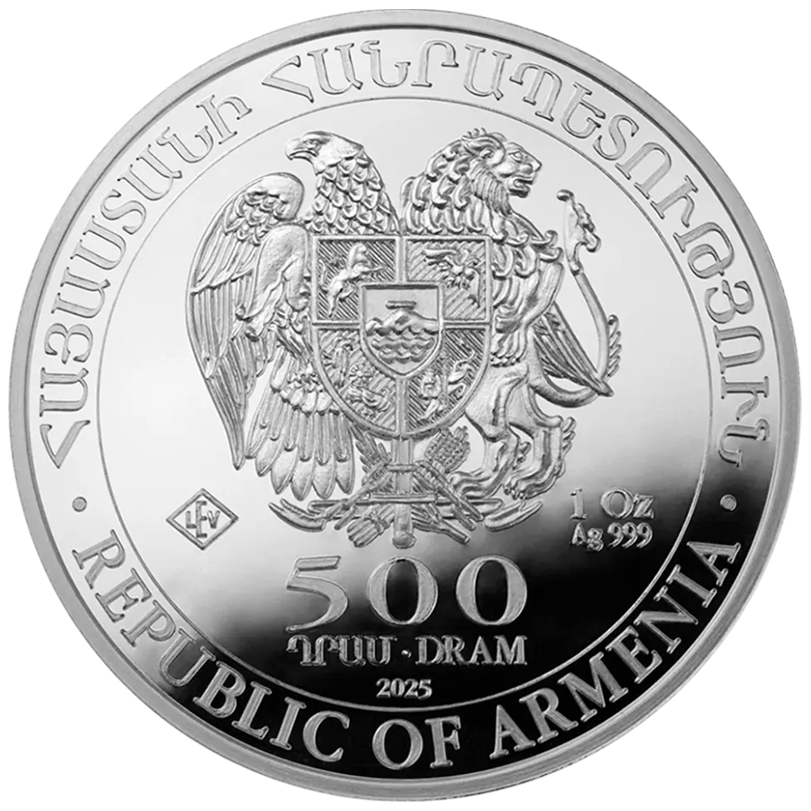 1 ounce Silver Coin - Armenia Noah's Ark 2025 thumbnail 2