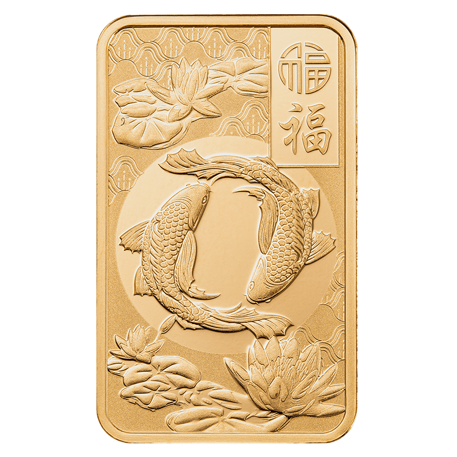 5 gram Gold Bar - PAMP Suisse Good Luck - Koi Fish thumbnail 3
