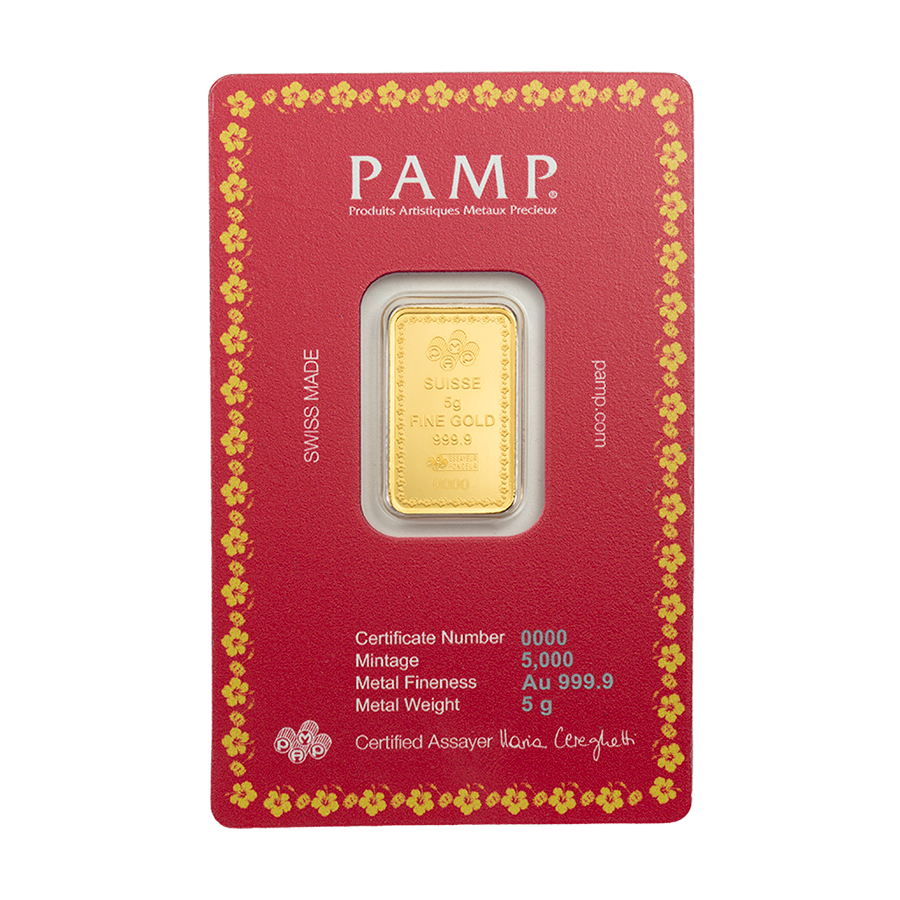 5 gram Gold Bar - Diwali Lakshmi Sacred Cow thumbnail 2