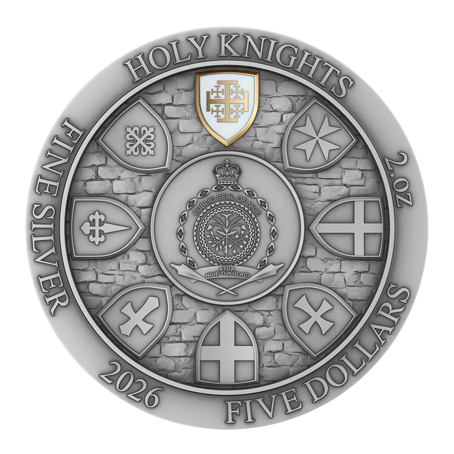 2 ounce Silver Coin - Jerusalem Knights thumbnail 2