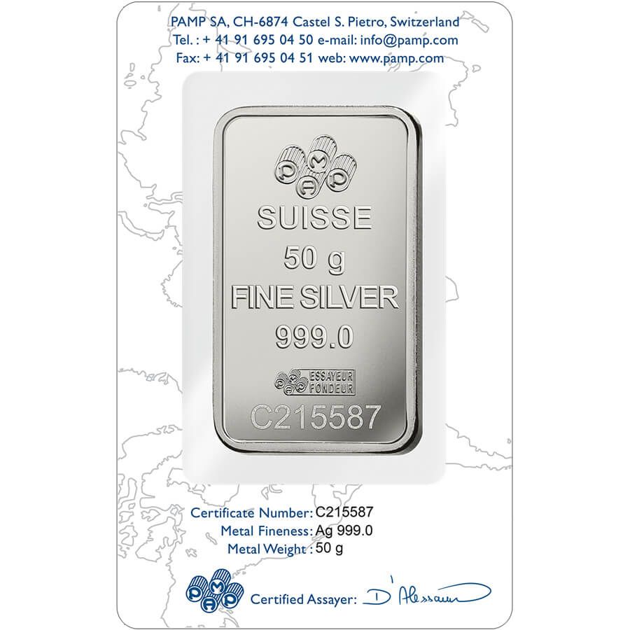 50 gram Silver Bar - PAMP Suisse Lady Fortuna thumbnail 2