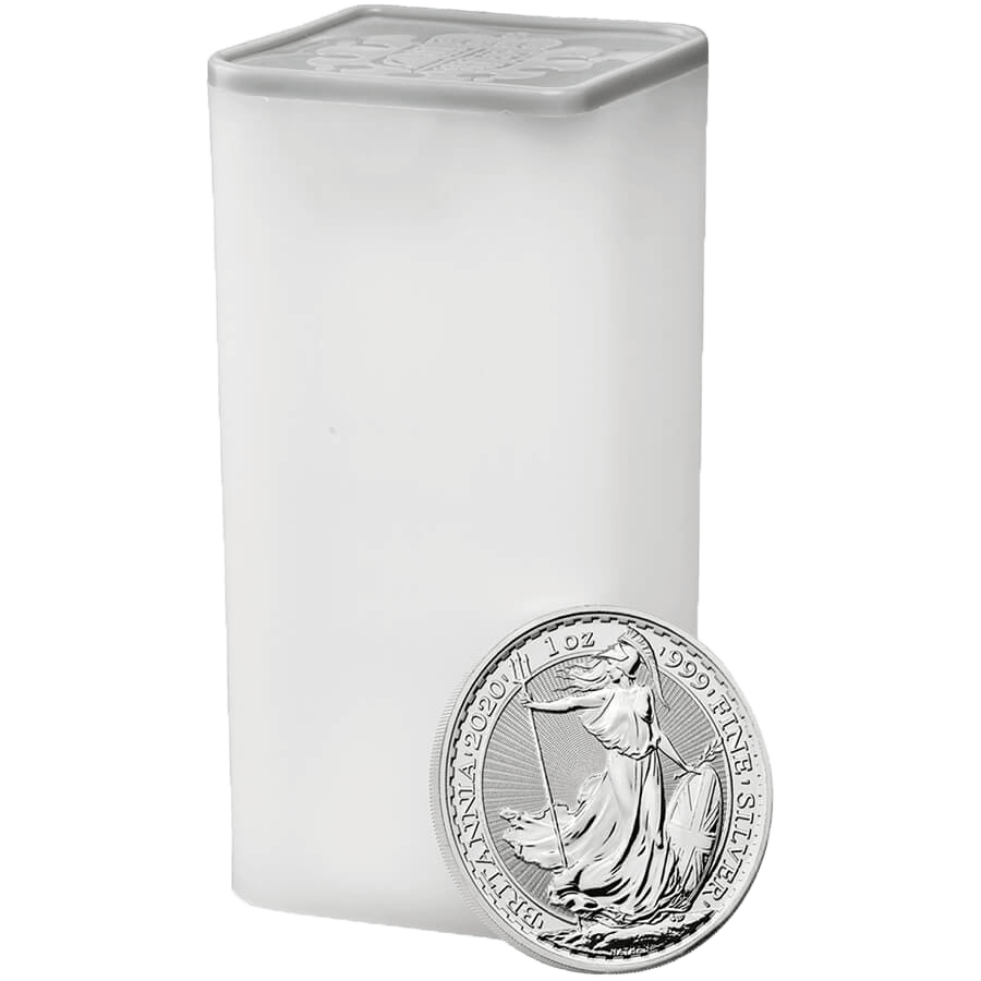 25 Coins Britannia Silver Tube (Mixed Years) — photo 1