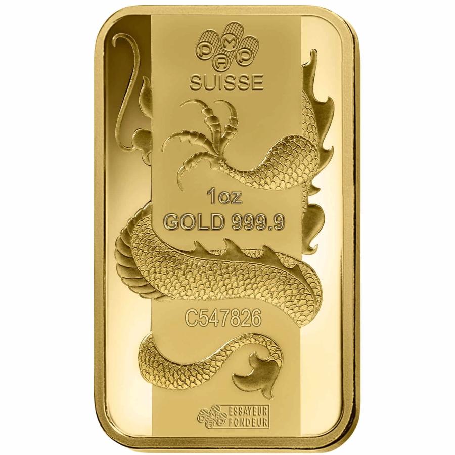 1 ounce Gold Bar - PAMP Suisse Lunar Dragon 2012 thumbnail 4