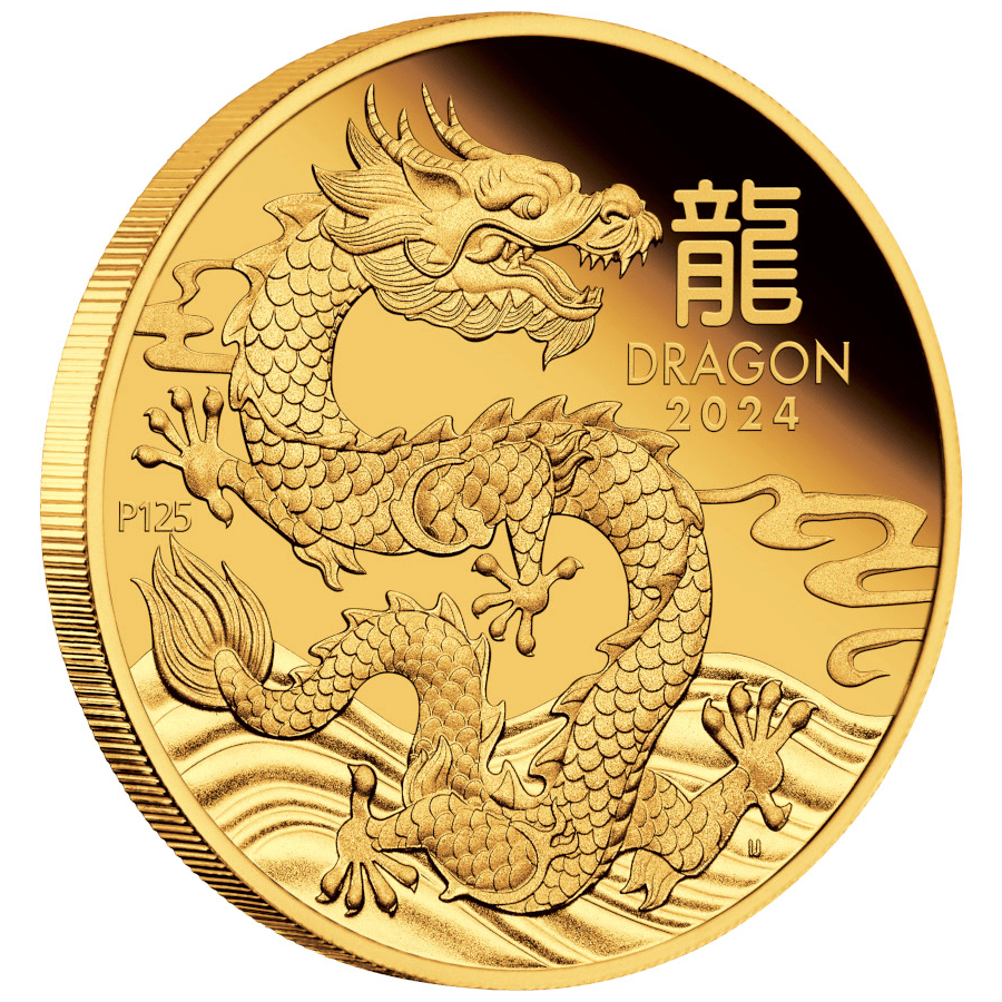 1/10 ounce Gold Coin - Australia Lunar Dragon 2024 thumbnail 3