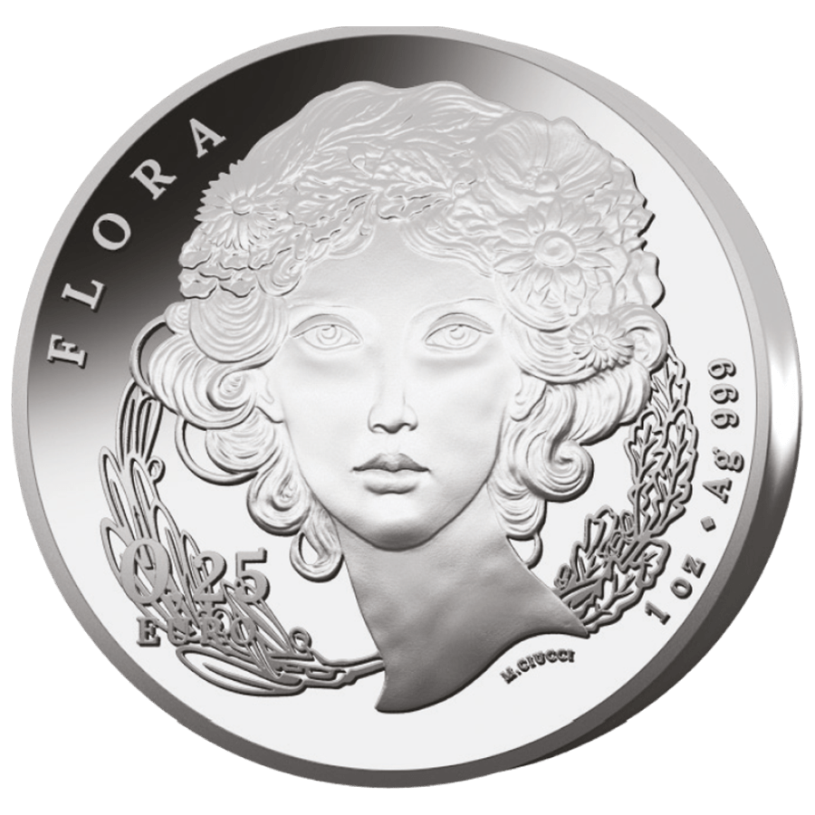 1 ounce Silver Coin - Flora Italy 2025 - The Daisy thumbnail 2