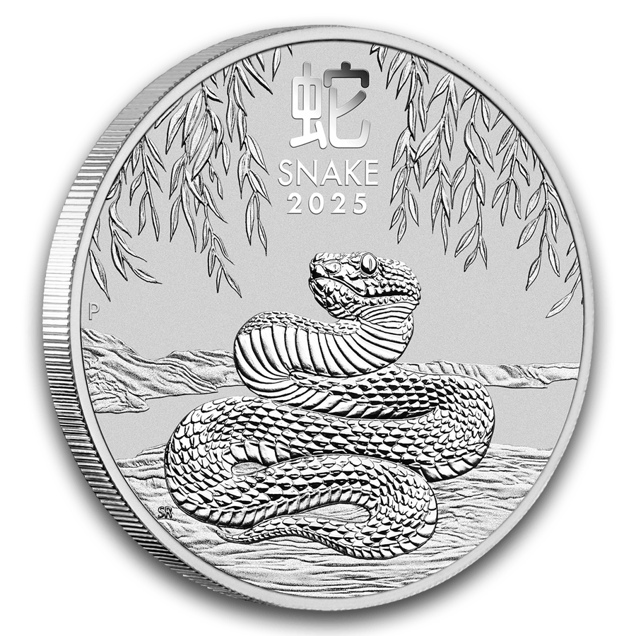 1 ounce Silver Coin -  Australia Lunar Snake BU 2025 (Series III) thumbnail 3