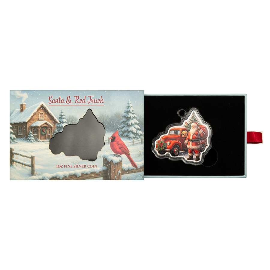 1 ounce Silver Coin - Santa and Red Truck thumbnail 7