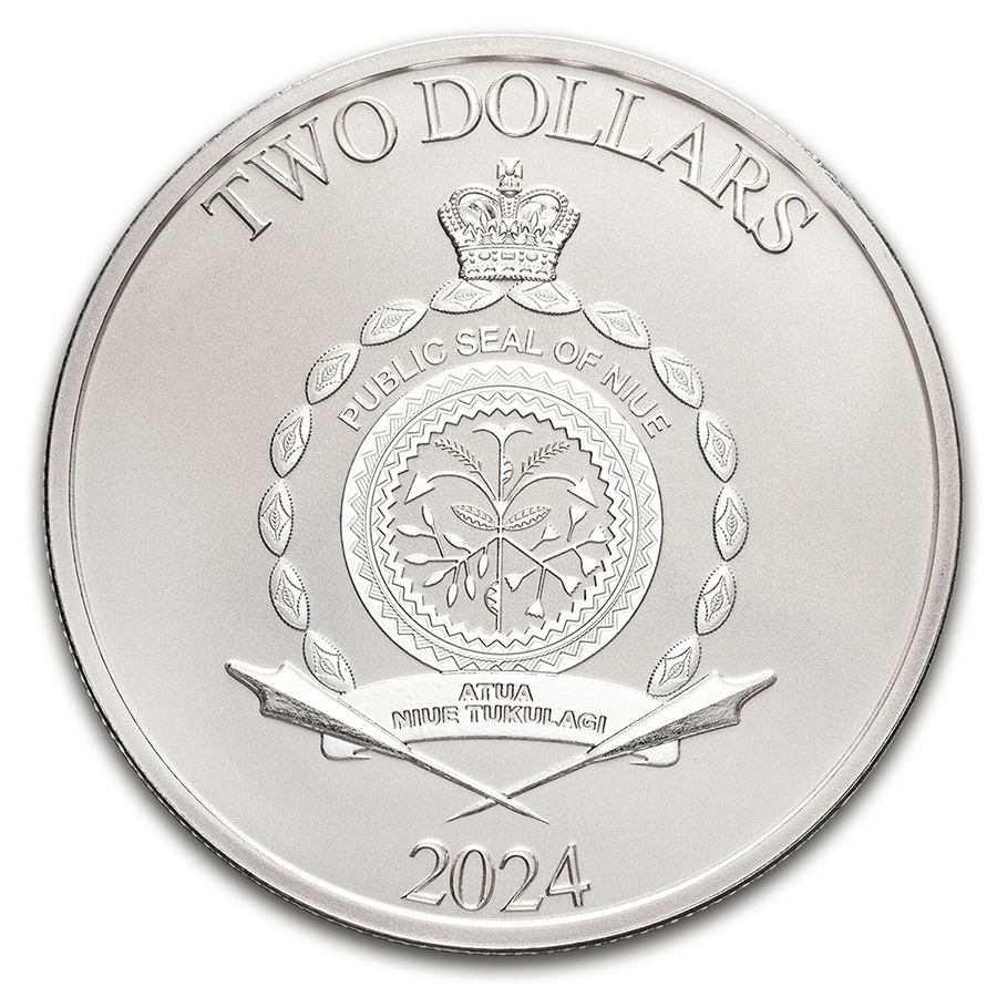 1 ounce Silver Coin - Mickey & Minnie Christmas 2024 thumbnail 2