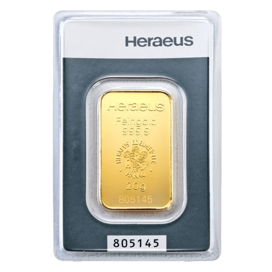 20 gram Gold Bar - Heraeus - Kinebar series thumbnail 2