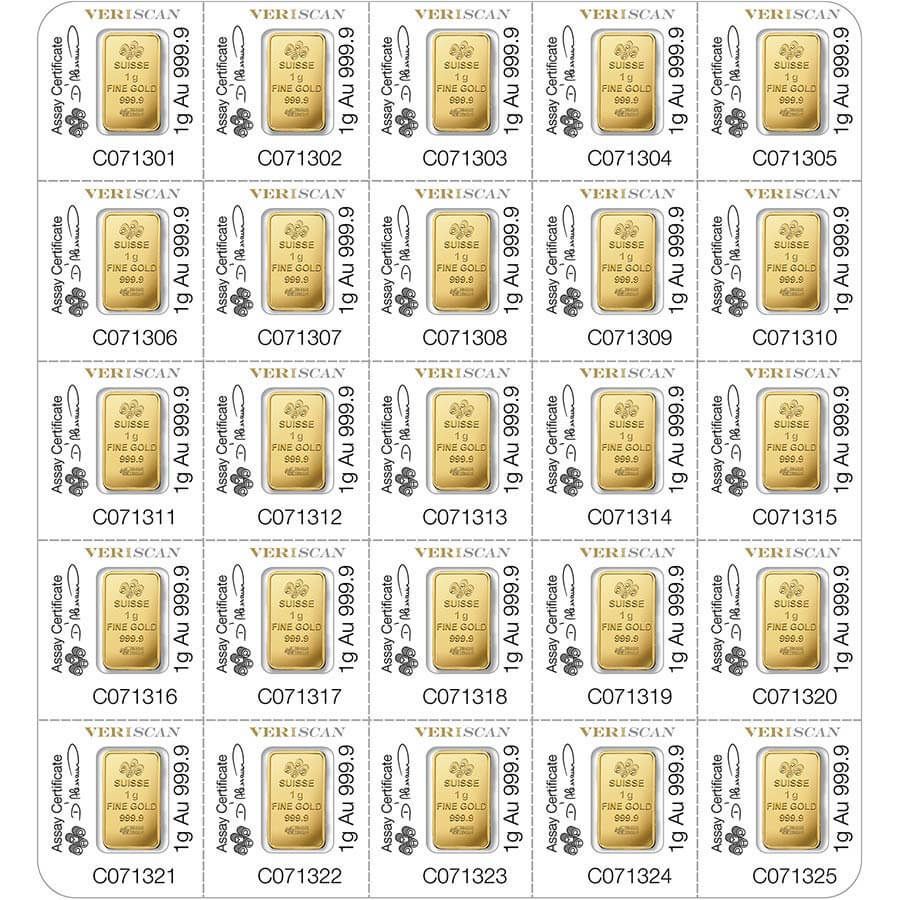25x1 gram multigram Gold Bar - PAMP Suisse Lady Fortuna thumbnail 2