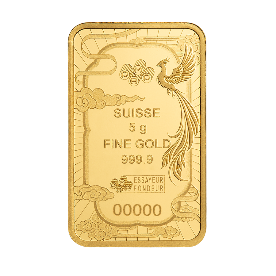 5 gram Gold Bar - Good Luck Phoenix thumbnail 4