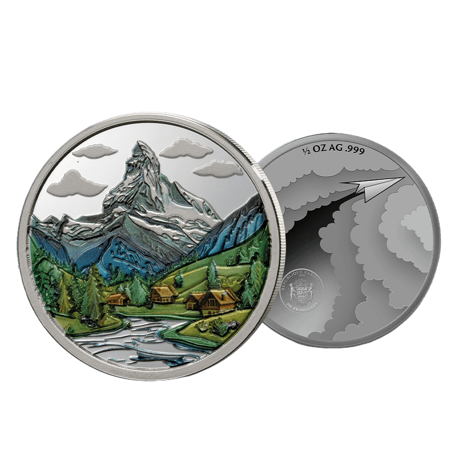 1/2 ounce Silver Coin - Colorized Matterhorn thumbnail 4