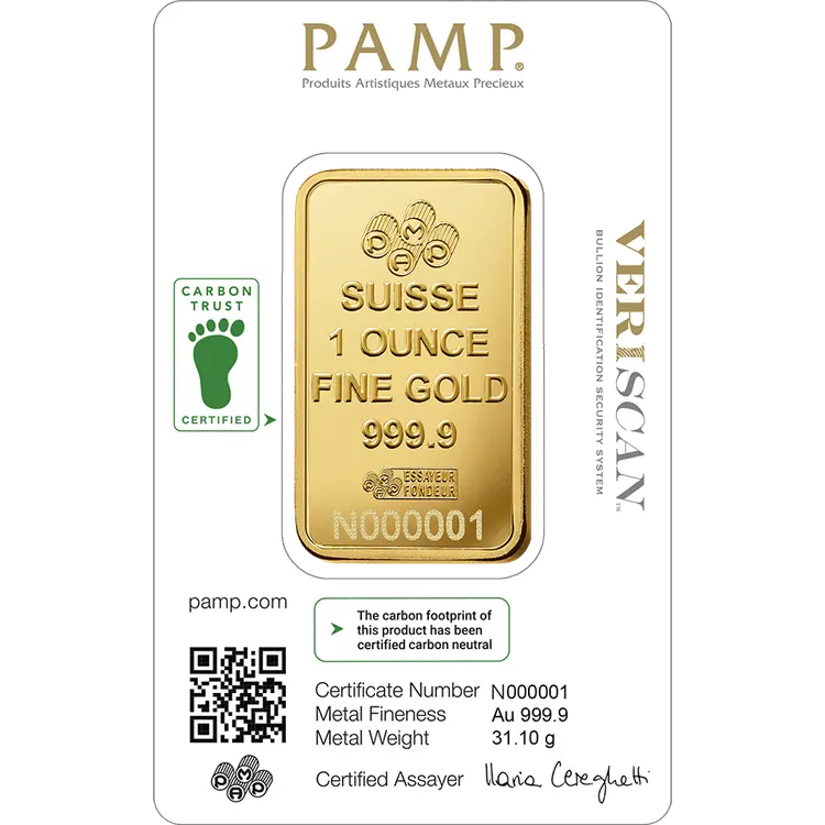 1 ounce Gold Bar - Carbon Neutral - Lady Fortuna thumbnail 2