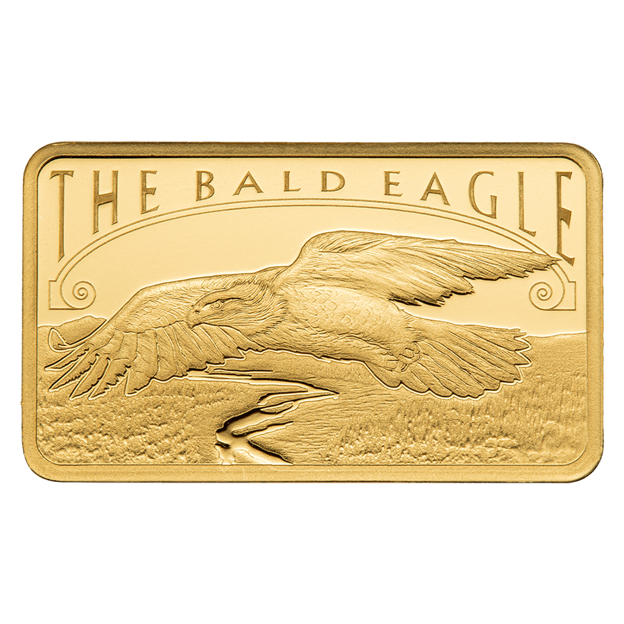 5 gram Gold Bar - America the Free Bald Eagle thumbnail 3