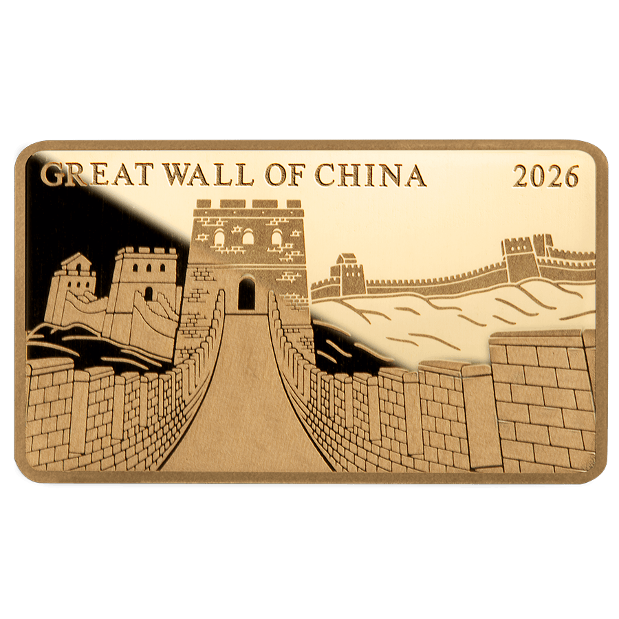 1/200 oz Gold Bar - Landmarks of the World - Wall of China — photo 1