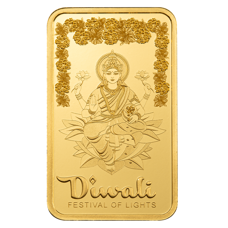 5 gram Gold Bar - Diwali Lakshmi & Rangoli thumbnail 3
