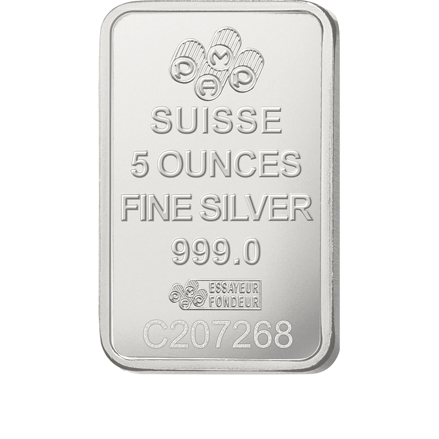 5 ounce Silver Bar - PAMP Suisse Lady Fortuna thumbnail 2