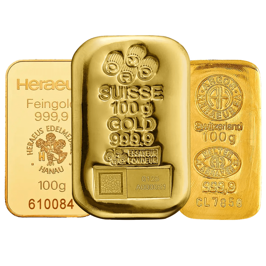 100 gram Gold Bar - Random Mint — photo 1
