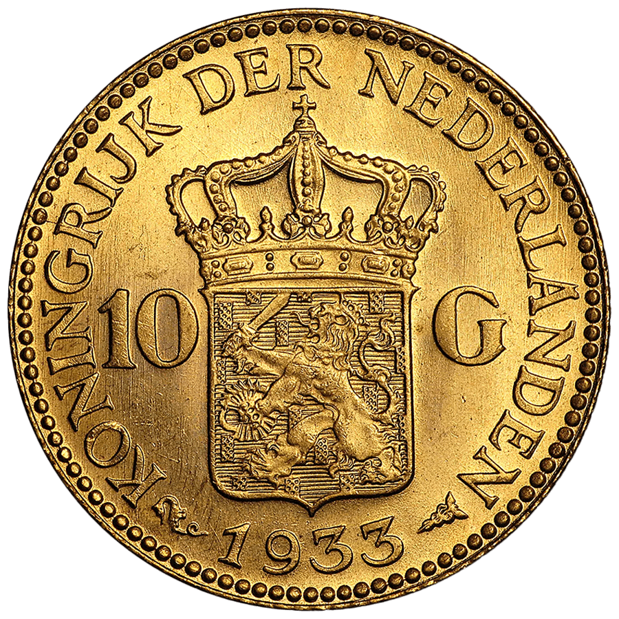 10 Dutch Gulden Gold Coin - Mixed Years thumbnail 2