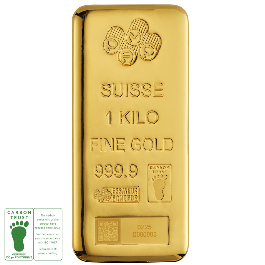 1 kilogram Gold Bar - Carbon Measured - PAMP Suisse