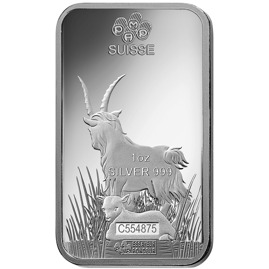 1 ounce Silver Bar - PAMP Suisse Lunar Goat thumbnail 4