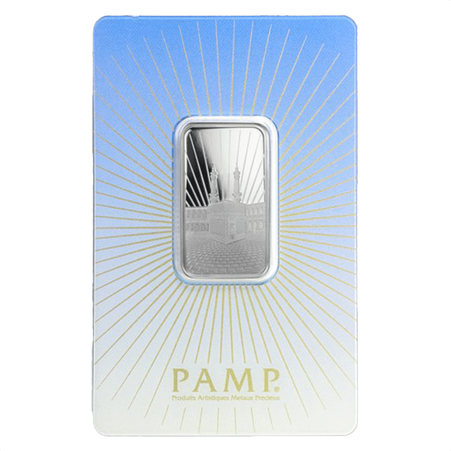 1 ounce Silver Bar - PAMP Suisse Ka'Bah Mecca  — photo 1