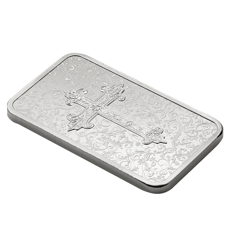 1 ounce Bar-Shaped Silver Coin - Christian Cross thumbnail 7