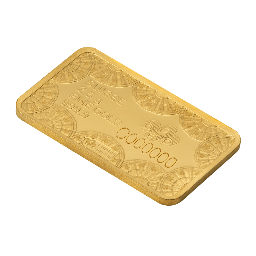2.5 gram Gold Bar - Heraldic Bald Eagle - 250th Anniversary of the USA thumbnail 6