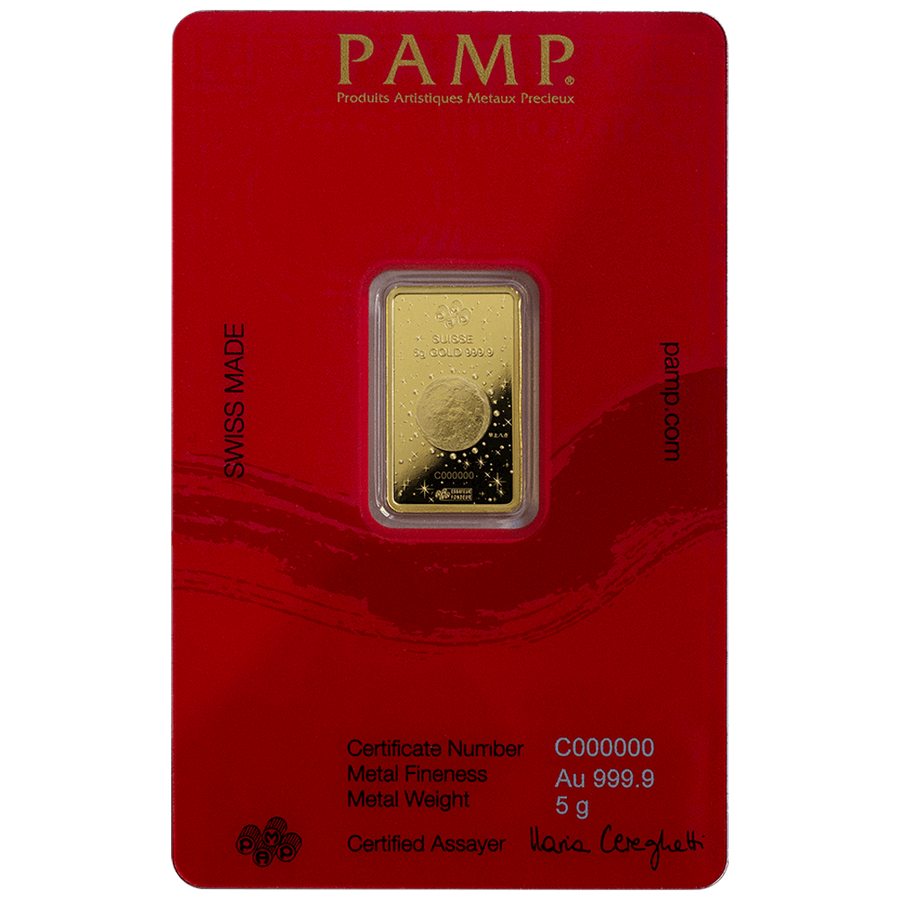 5 gram Gold Bar - PAMP Suisse Lunar Dragon 2024 thumbnail 2