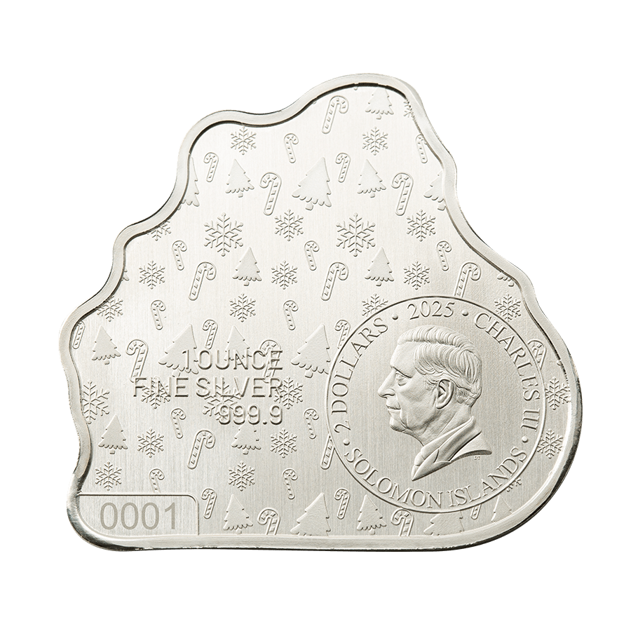 1 ounce Silver Shaped Coin - Snowman Sleigh Ride thumbnail 3
