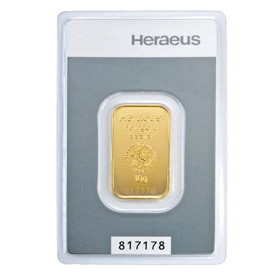 10 gram Gold Bar - Heraeus - Kinebar series thumbnail 2