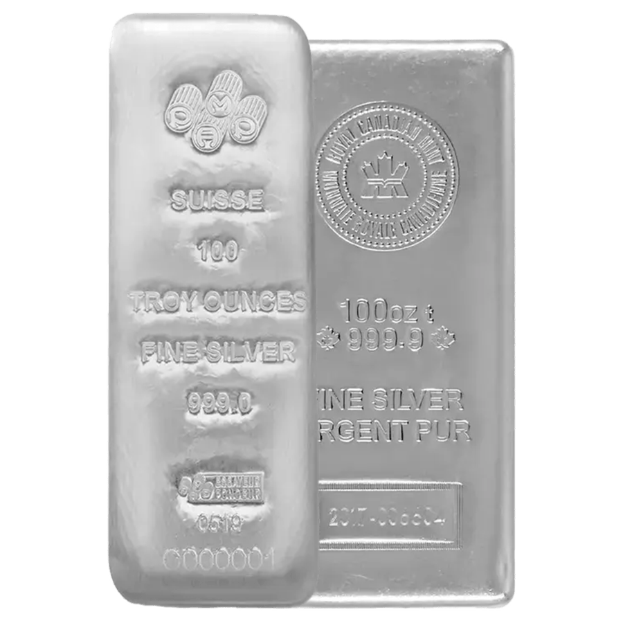 100 ounce Silver Bar - Random Mint — photo 1