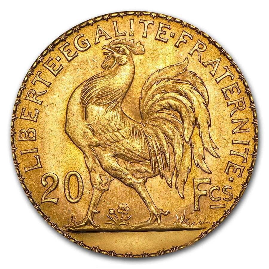 20 French Francs Gold Coin - Napoleon (Coq de Chaplain) - Mixed Years thumbnail 2