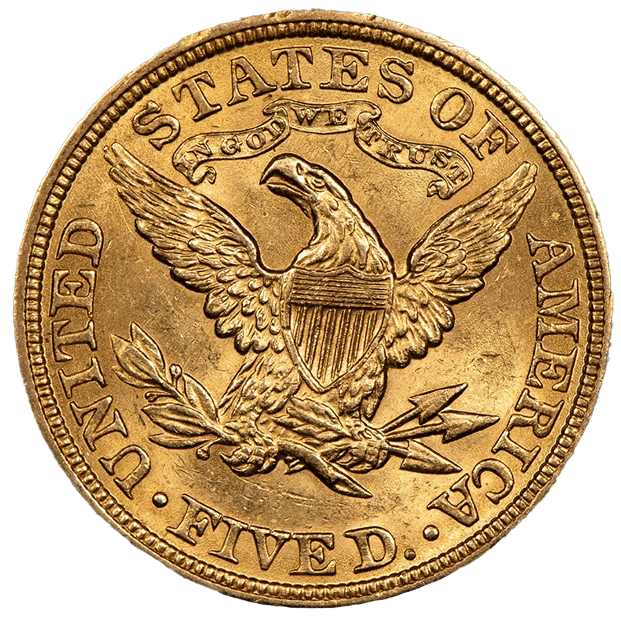 5 US Dollars Gold Coin - Liberty Half Eagle Mixed Years thumbnail 2