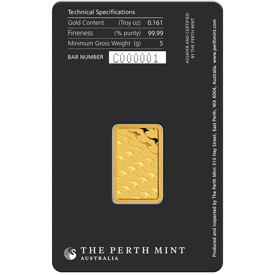 5 gram Gold Bar - The Perth Mint  thumbnail 2