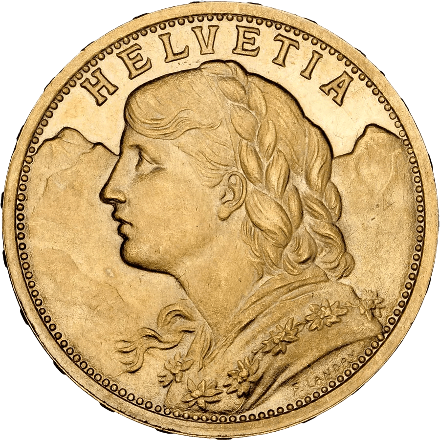 20 Swiss Francs Gold Coin - Helvetia Vreneli - Mixed Years — photo 1