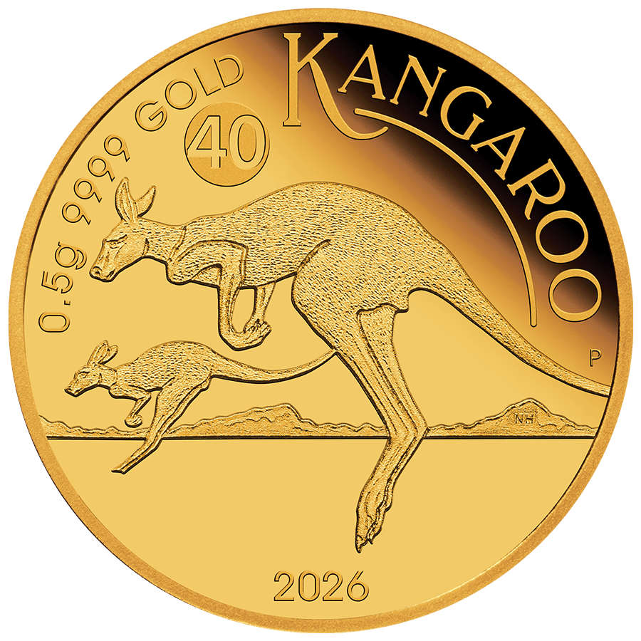 0.5 gram Gold Coin - Mini Kangaroo Proof 2026 — photo 1