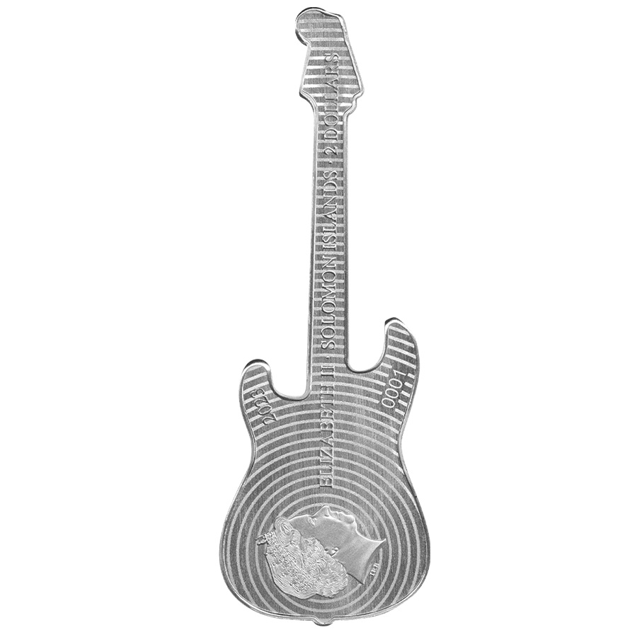 1 ounce Stratocaster® Silver Coin in Daphne Blue - Fender® thumbnail 3