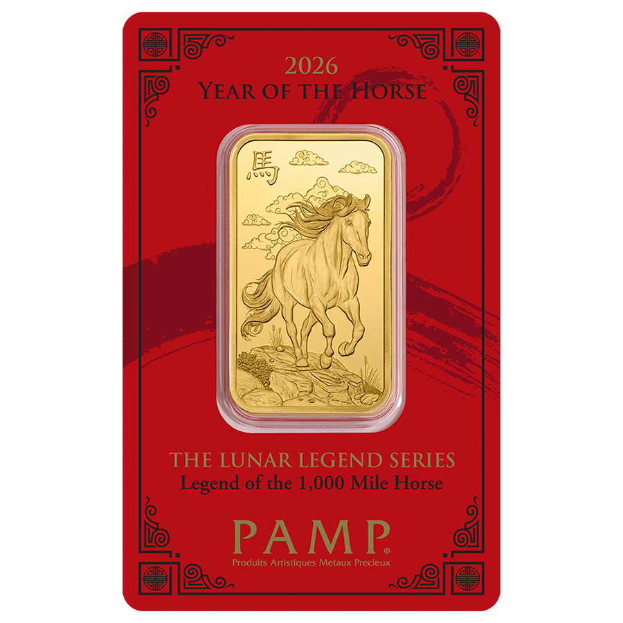 1 ounce Gold Bar - PAMP Suisse Lunar Horse 2026 — photo 1