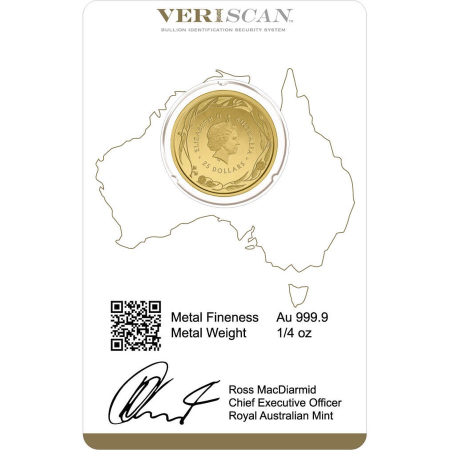 1/4 oz Fine Gold Coin 999.9 - Kangaroo Veriscan BU Mixed Years thumbnail 2