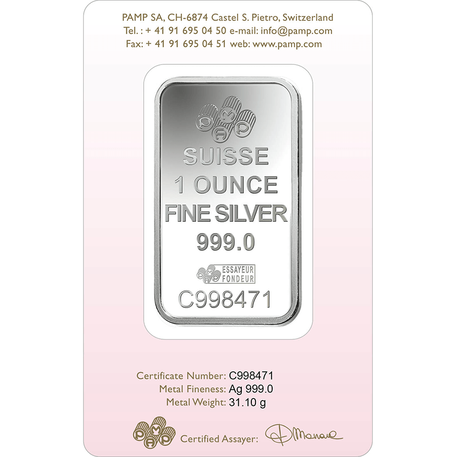 1 ounce Silver Bar - PAMP Suisse Love Always thumbnail 2