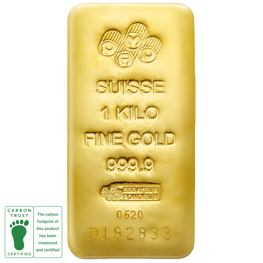1 kilogram Gold Bar - Carbon Measured - PAMP Suisse - Previous Design