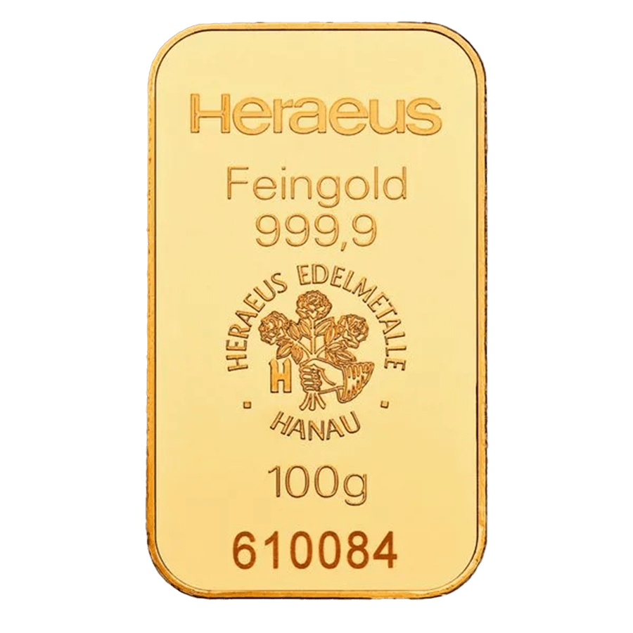 100 gram Gold Bar - Heraeus thumbnail 2