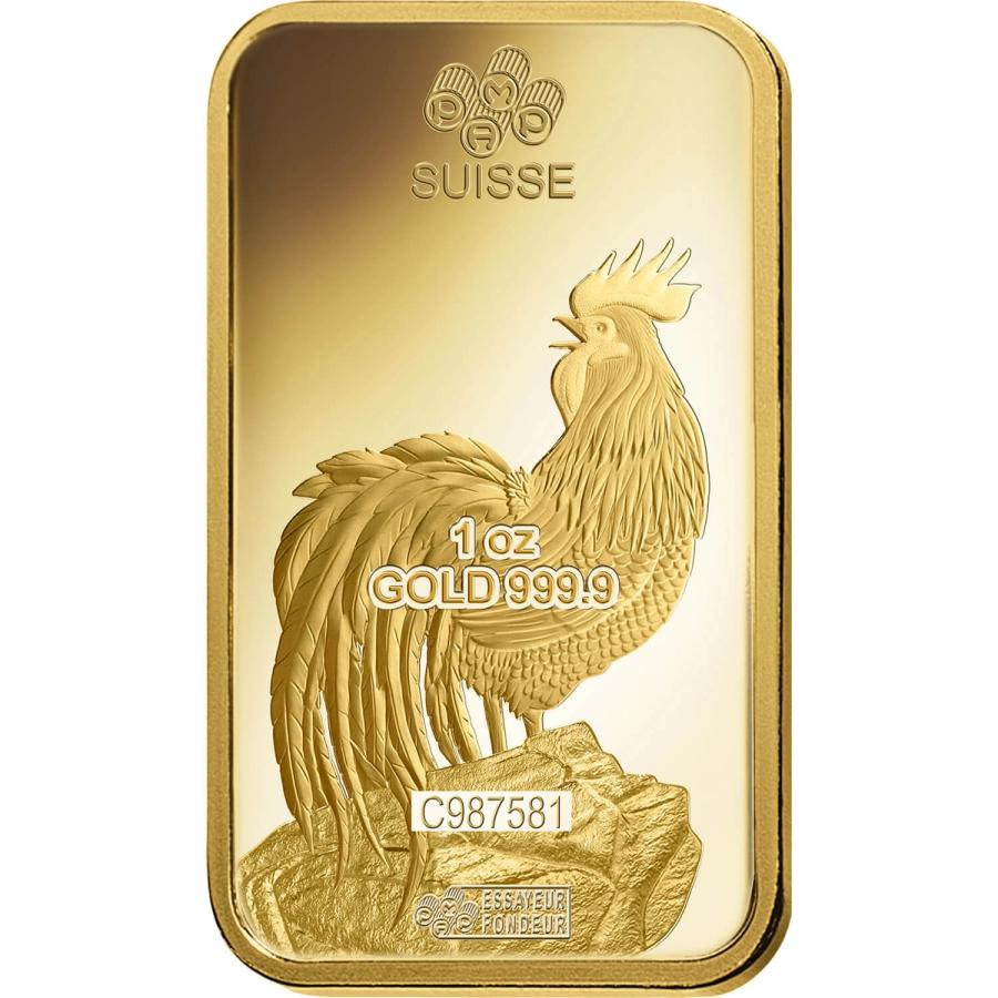 1 ounce Gold Bar - PAMP Suisse Lunar Rooster thumbnail 4